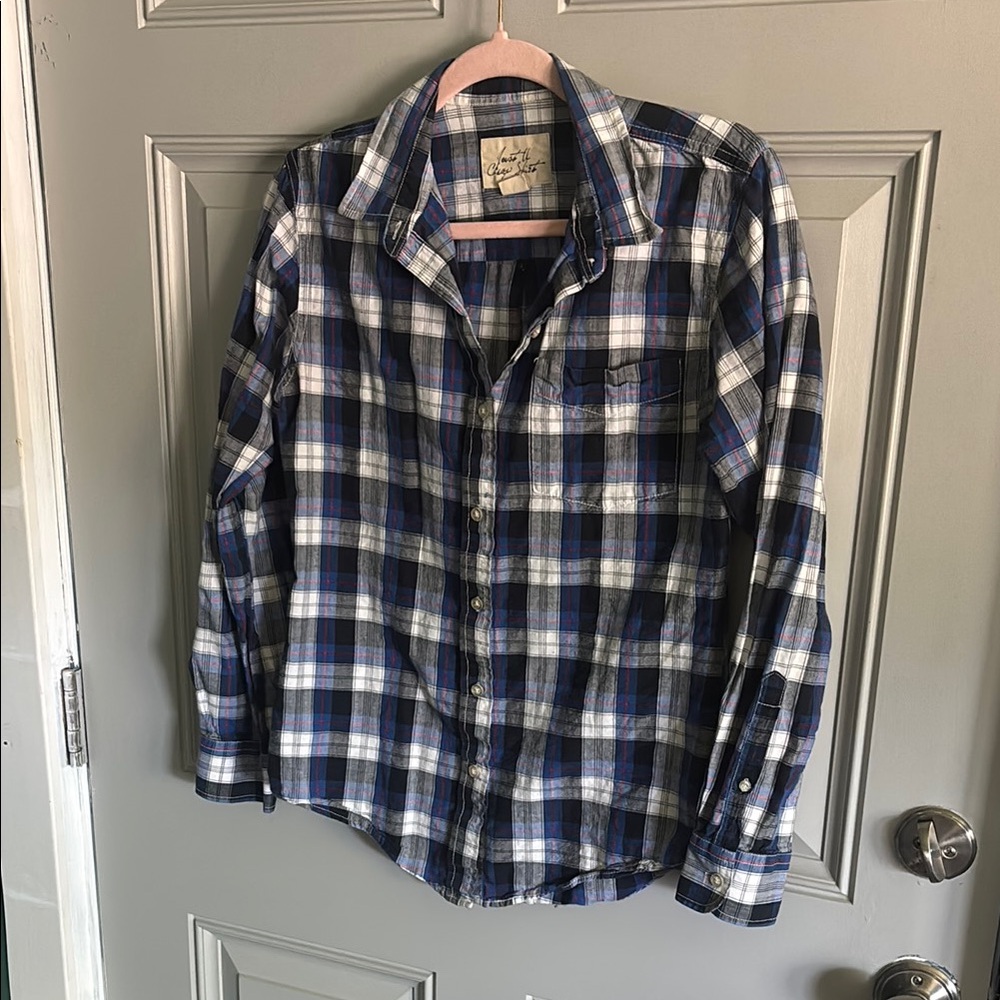 Jachs Blue and White Casual Button Down Shirt